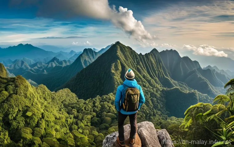 말레이시아 하이킹 코스 추천 - **Prompt 2: Tropical Jungle Adventure with Wildlife and a Hidden Waterfall**
    "A vibrant, richly ...
