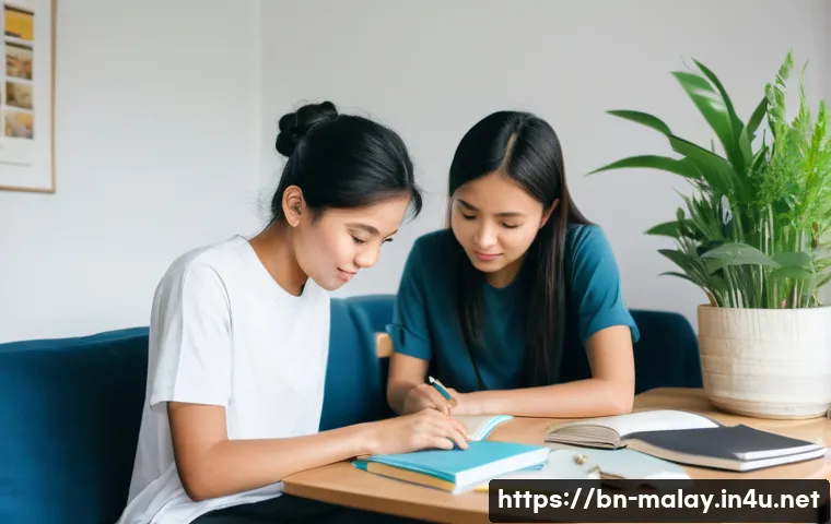말레이시아 유학 시 생활비 절약 팁 - **Prompt: Shared Student Living and Study**
    "A cozy and well-lit shared student apartment living...